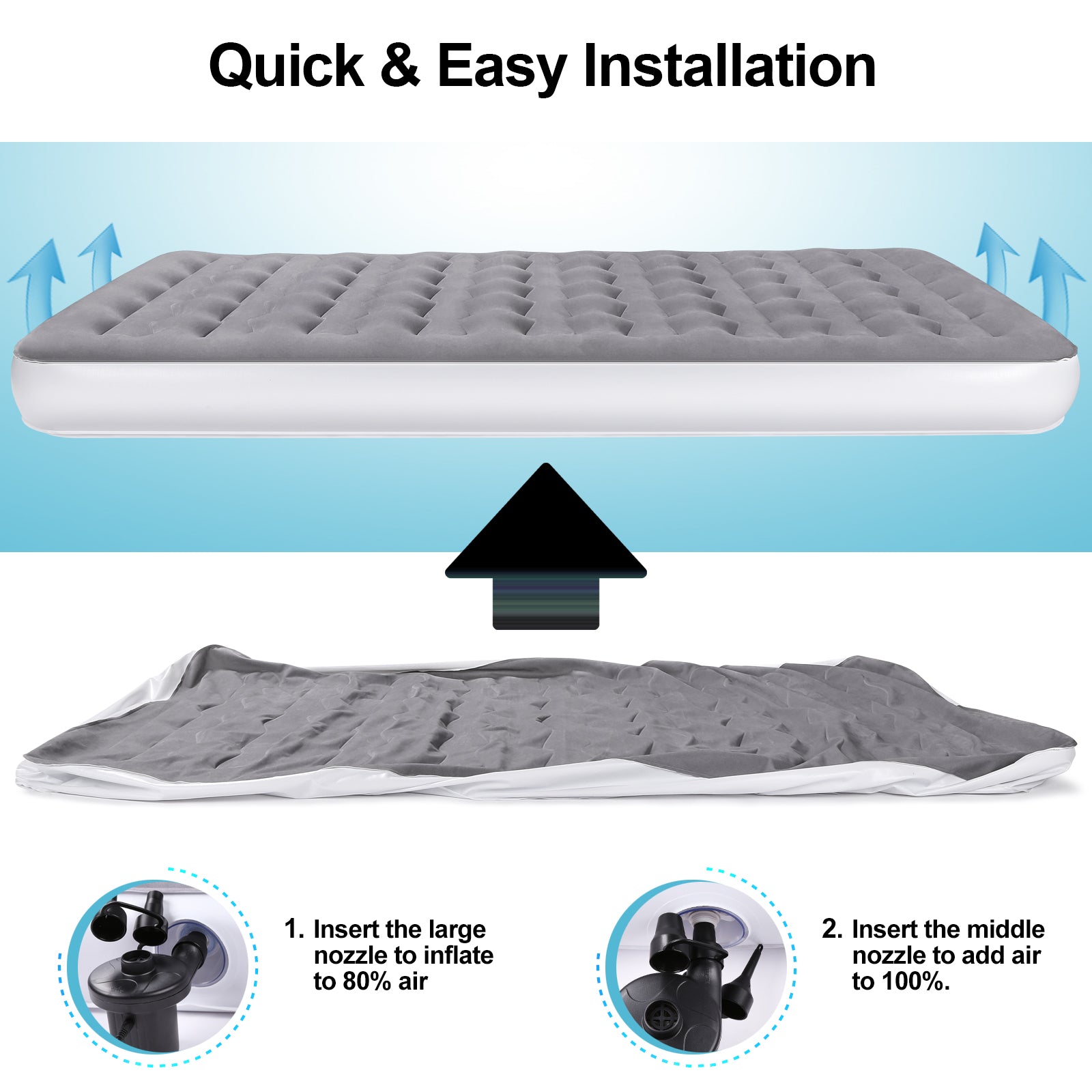 Air Mattress CAMULAND Camping Inflatable Mattress Lightweight Travel