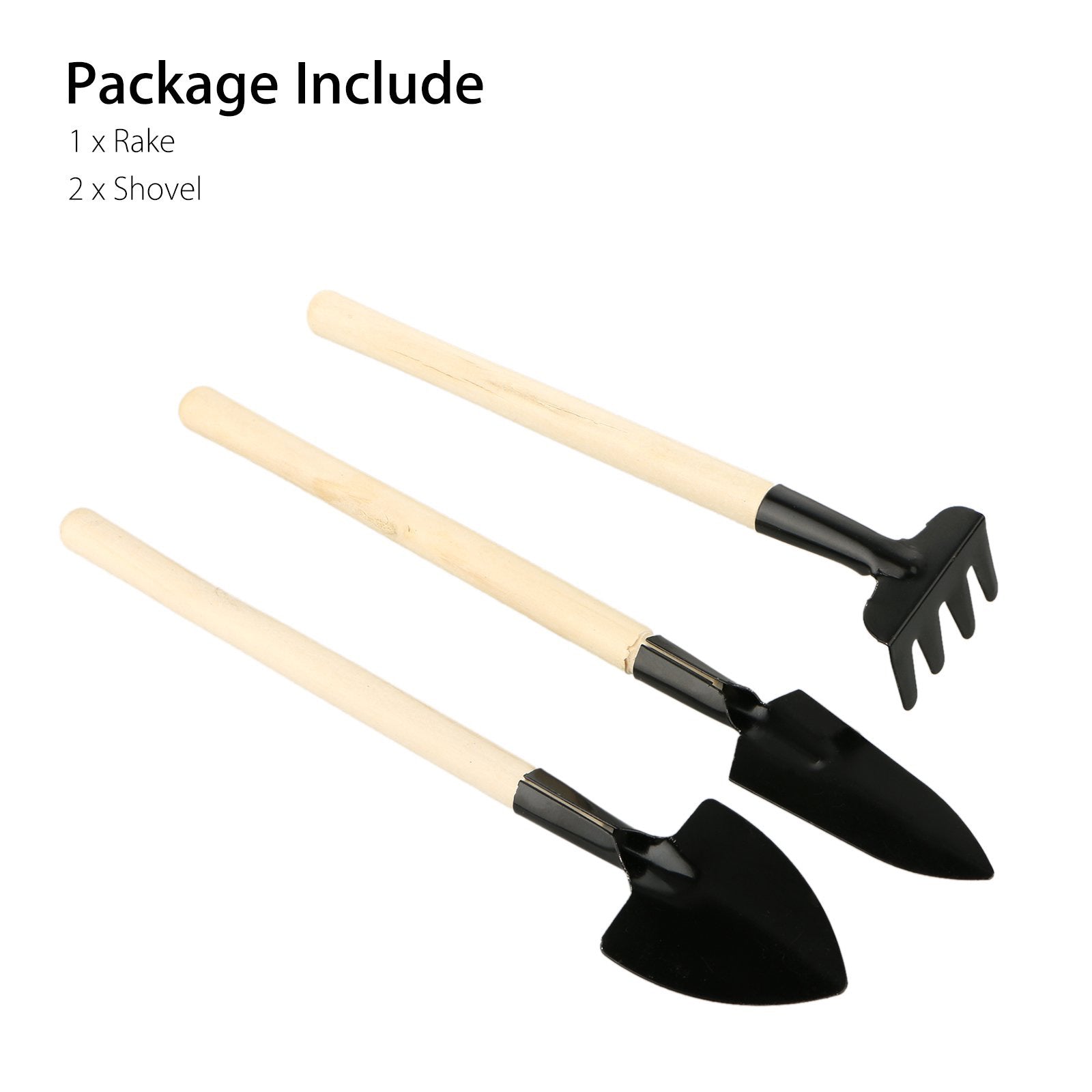 3pcs Succulent Tools Set, EEEkit Mini Garden Tool Set, Heavy Duty Gardening Kit, Transplanting Tools Set, Succulent Care kit, Iron Hand Shovel, Rake and Spade for Succulent Miniature Gardening Plant