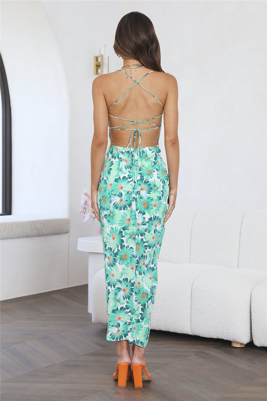 In The Tropics Maxi Dress Green