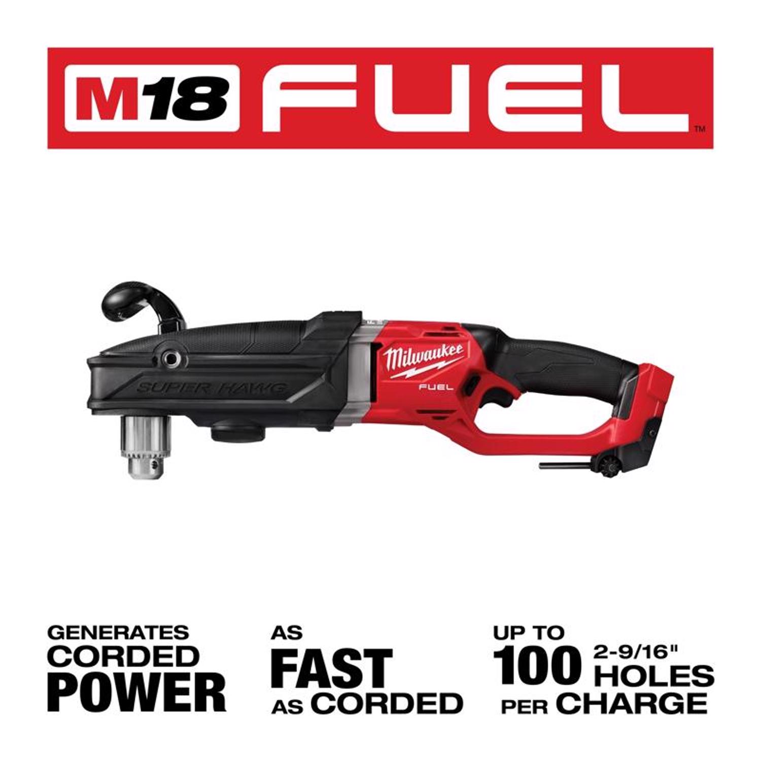 MW M18 Fuel 18 V 1/2 in. Brushless Cordless Right Angle Drill Tool Only