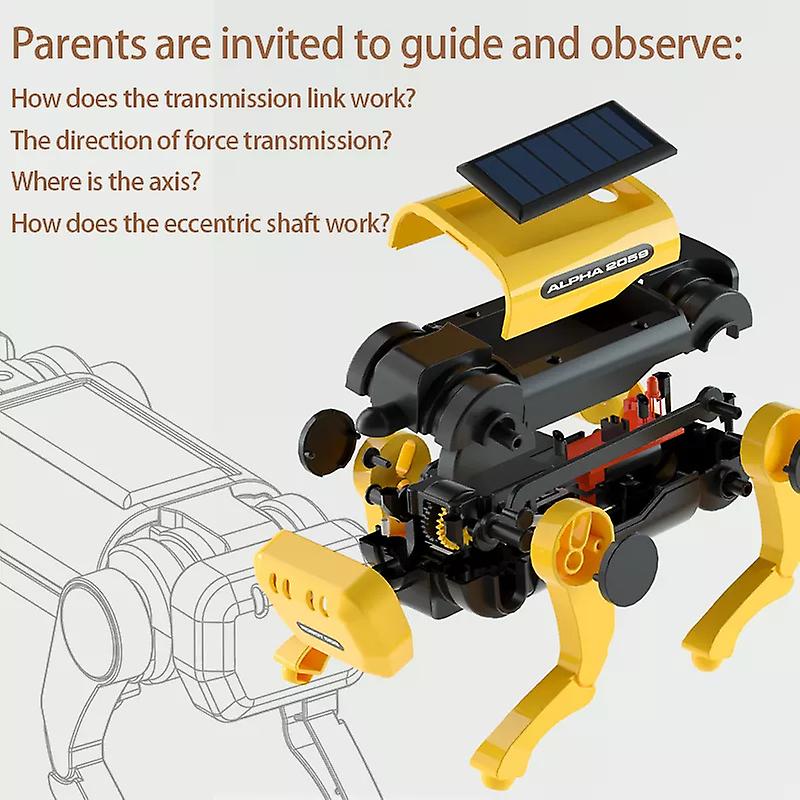 Solar Powered Electric Mechanical Dog Robot Science Technolog Educational Diy Assembly Toys Kids Intellectual Development Gifts