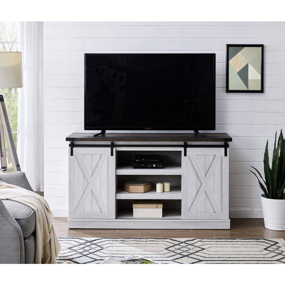 EDYO LIVING 54 in. Gray TV Stand for TVs up to 60 in. CYTVS15-WHI