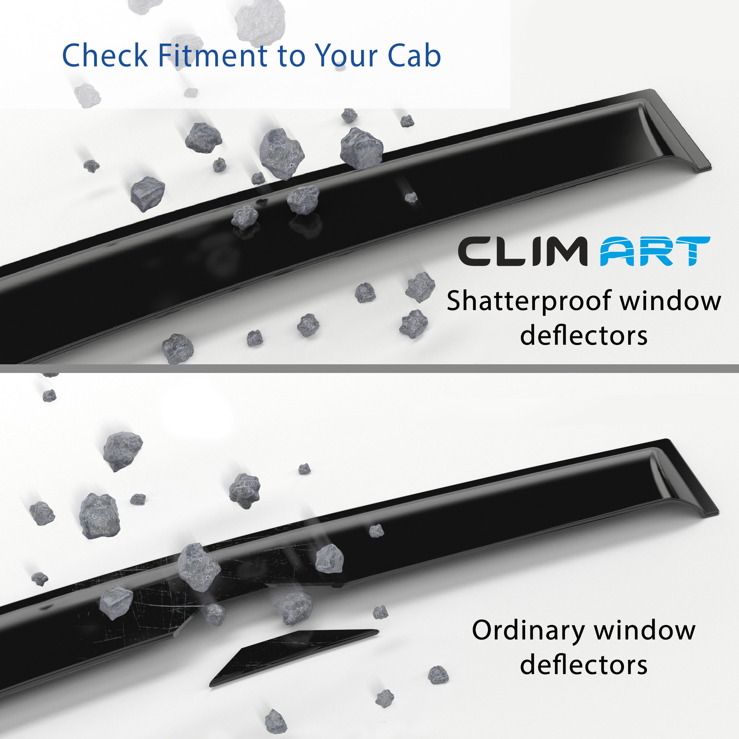 CLIM ART Incredibly Durable Rain Guards for Mitsubishi Outlander 2014-2021， Original Tape-on Window Deflectors， Vent Deflector， Vent Window Visors for cars， Dark Smoke， Car Accessories 4 pcs- 414047LP