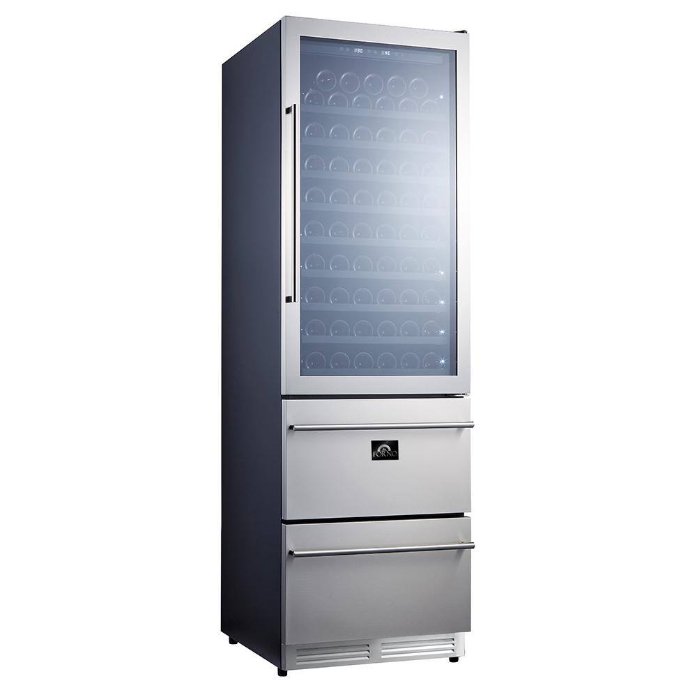 Forno 24 in. Wine Cooler -108 Bottles Azienda - Triple Temp Zones - Dual Zone FWCDR6628-24S