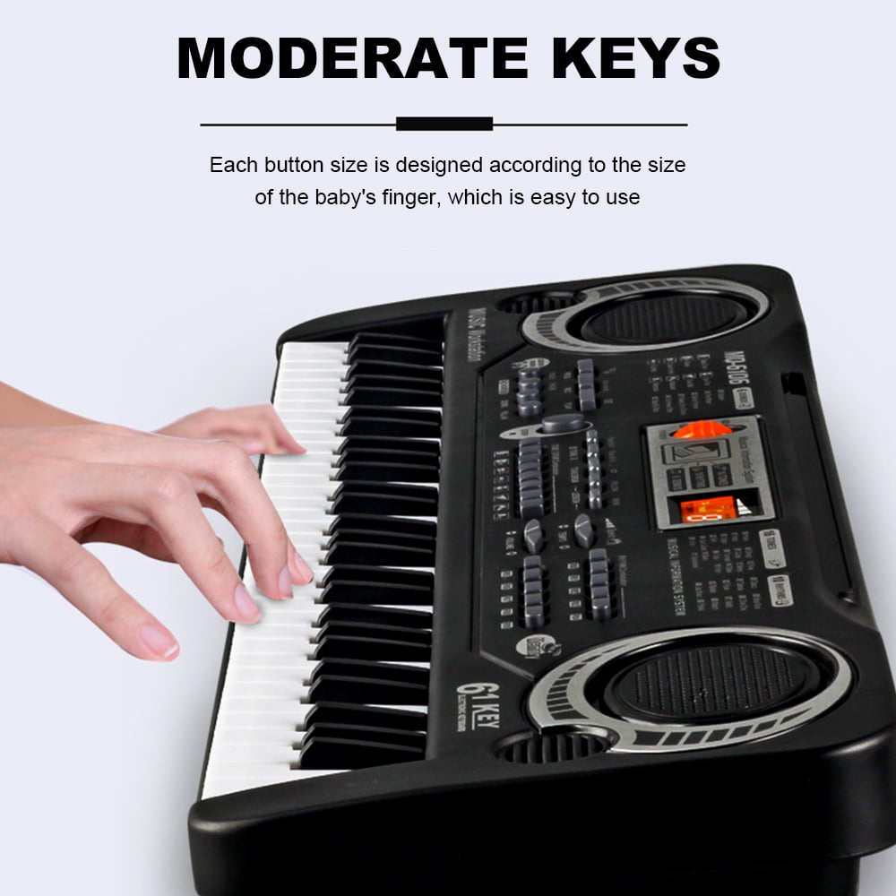 HOTBEST Piano Keyboard for kids 61 key with Microphone ， Musical Interactie Teaching Piano Keyboard Powered or USB with Manual