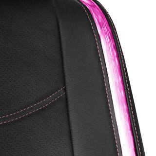 FH Group Galaxy13 Metallic Striped Deluxe Leatherette 47 in. x 23 in. x 1 in. Full Set Seat Covers DMPU013115PINK