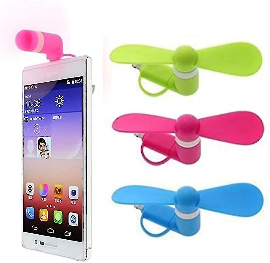 3 Pack Phone Fan， Fans Pour Iphone， Android Fan， Mini Ventilateur Usb， Ventilateur Rotatif