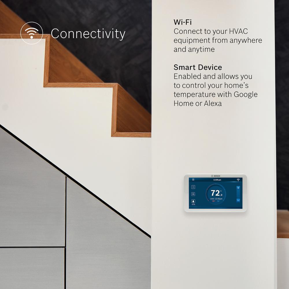 Bosch BCC100 Connected Control 7Day WiFi Internet 4Stage Programmable Color Touchscreen Thermostat with Weather Access