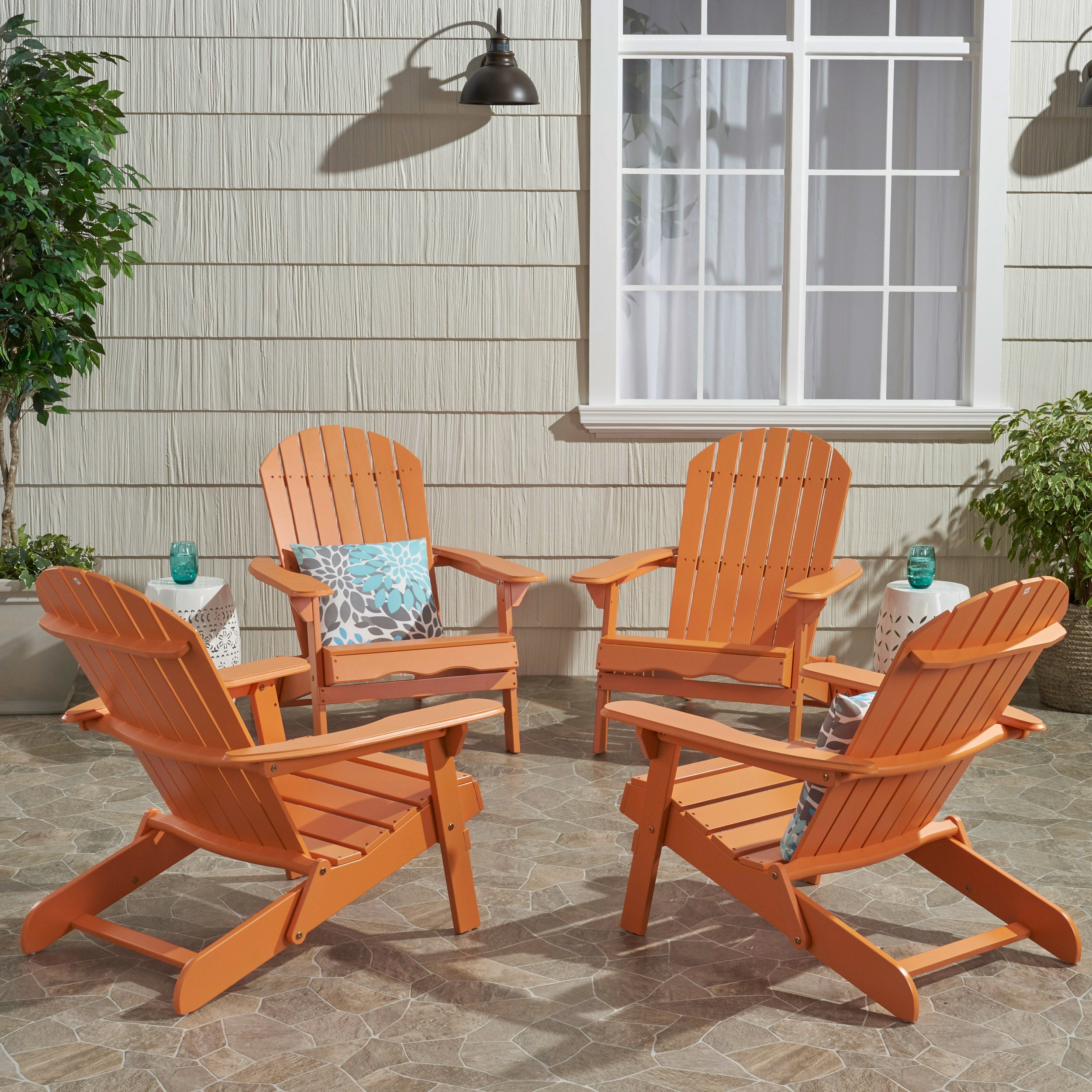 Milan Outdoor Acacia Wood Folding Adirondack Chair