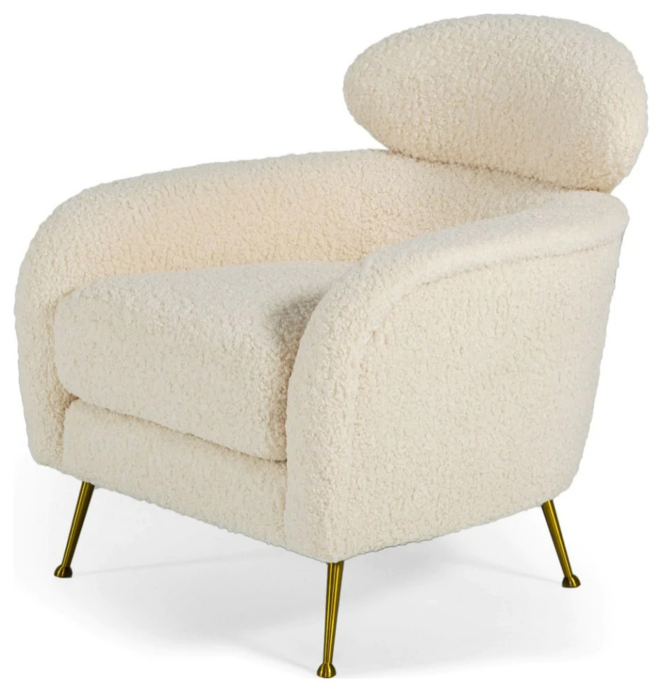 Landon Modern Faux Fur Lounge Chair   Midcentury   Armchairs And Accent Chairs   by Rustic Home Furniture Deco  Houzz