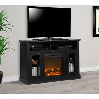 Ameriwood Home Nashville 47 in. Freestanding Electric Fireplace TV Stand in Black Oak HD92303