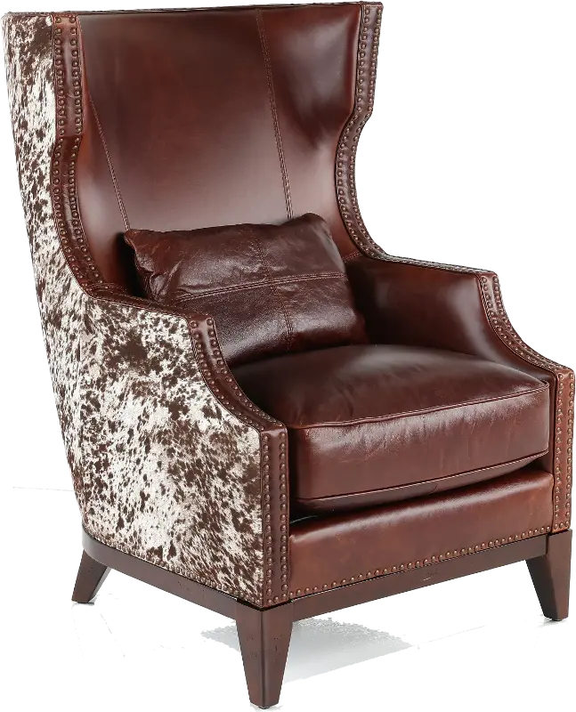 Havana Chocolate Brown Leather Wingback Chair