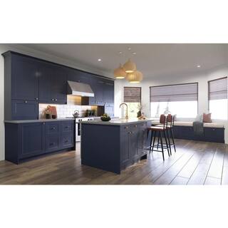 J COLLECTION 36 in. W x 0.63 in. D x 96 in. H Devon Painted Blue Kitchen Cabinet End Panel DSCP3696-DV