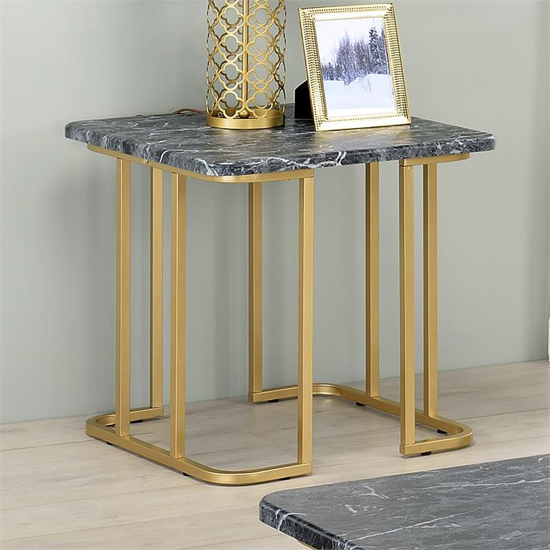 Furniture of America Clotten Contemporary Metal End Table in Black   Contemporary   Coffee Table Sets   by Homesquare  Houzz