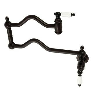 Kingston Brass Heritage Wall Mount Pot Filler Faucets in Oil Rubbed Bronze HKS2105PL