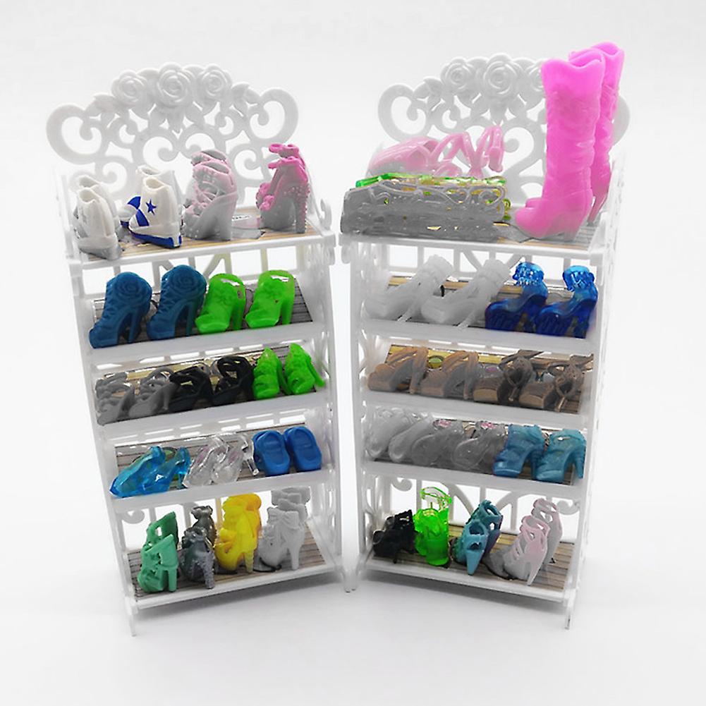 Mini Furniture Plastic Shoe Cabinet/rack Model Toys For Children Play