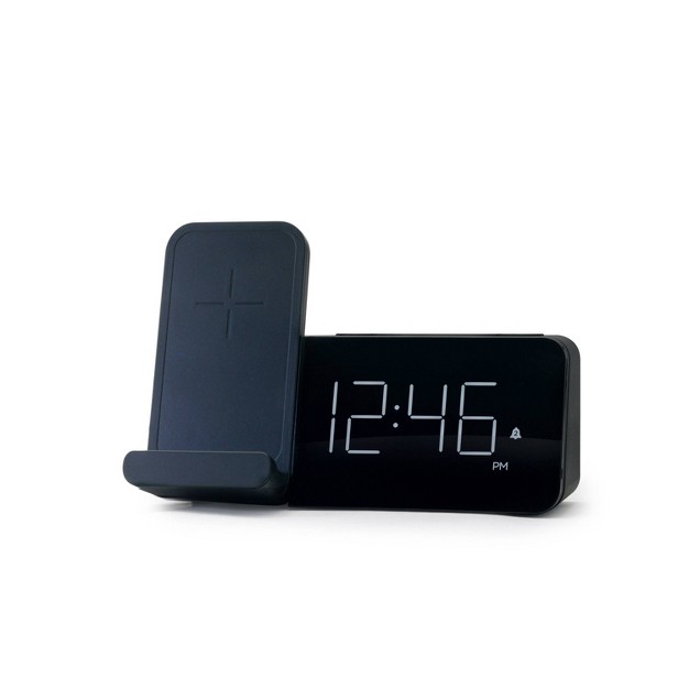 Power Stand Alarm Table Clock Black Capello