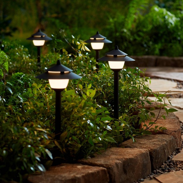 High Black Led Landscape Lights Set Of 2