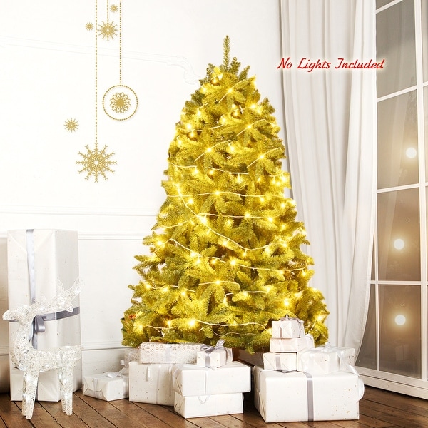 Gymax 6ft Artificial Christmas Fir Tree w/ 1250 Premium Hinged Branch