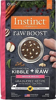 Instinct Raw Boost Indoor Grain-Free Recipe with Real Chicken and Freeze-Dried Raw Coated Pieces Dry Cat Food