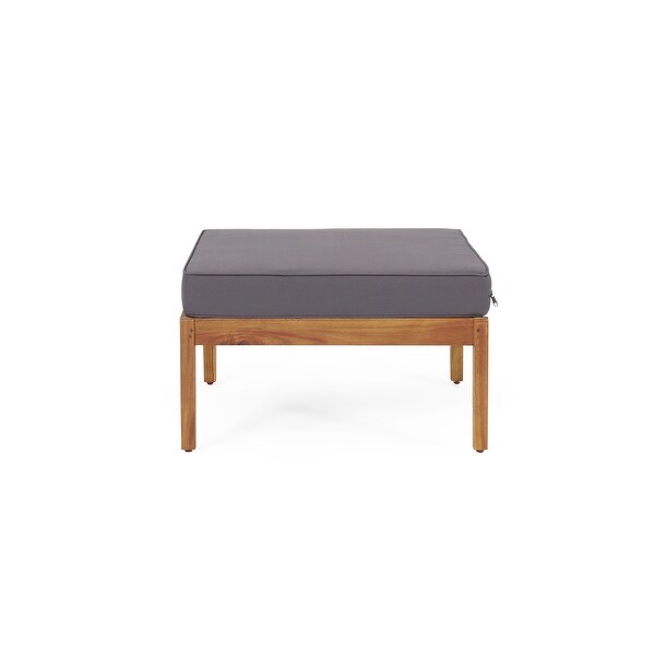 Sloane Outdoor Acacia Wood Coffee Table with Ottomanby Christopher Knight Home