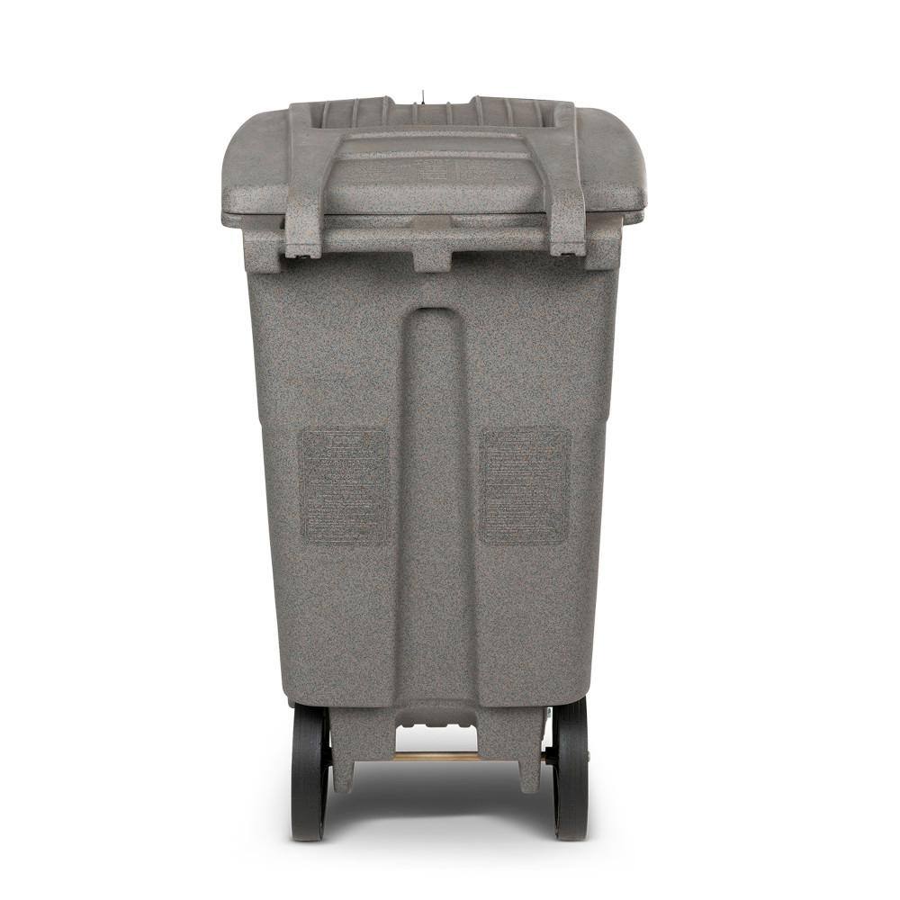 Toter 64 Gal. Graystone Document Trash Can with Wheels and Lid Lock (2 Caster Wheels 2 Stationary Wheels) CDC64-01GST