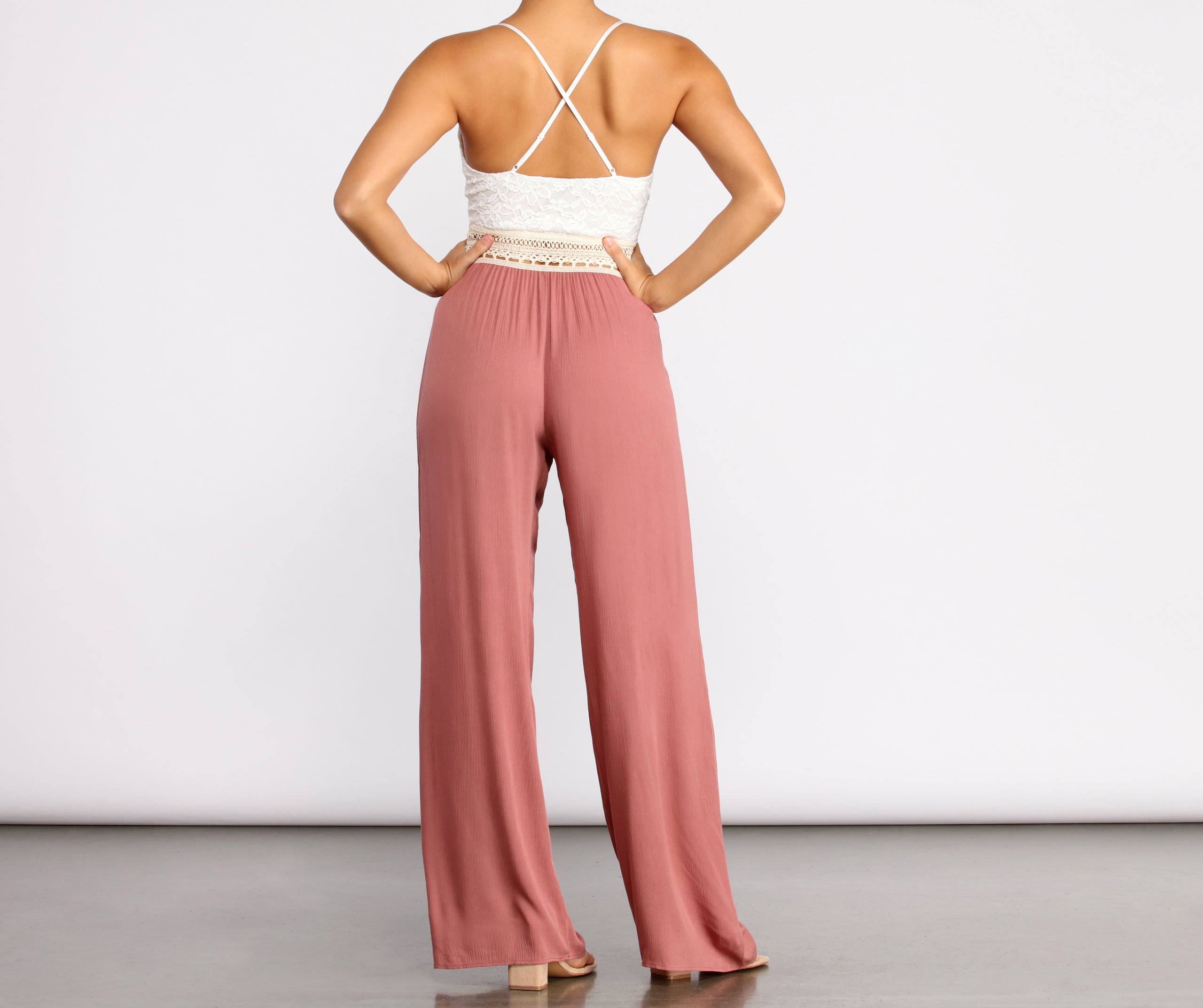 Spring Fling Lace Top Jumpsuit