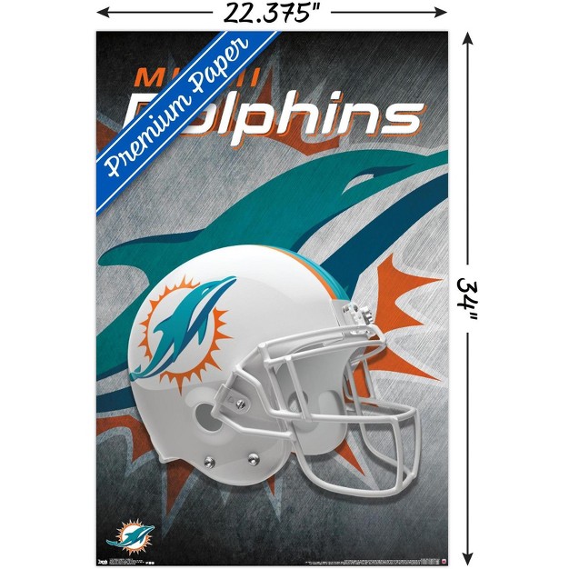 Trends International Nfl Miami Dolphins Helmet 18 Unframed Wall Poster Prints