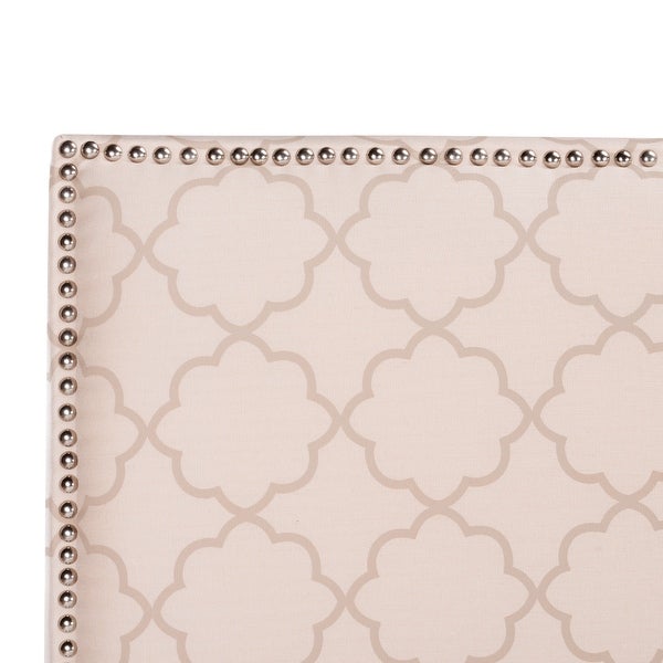 SAFAVIEH Sydney Pale Pink and Beige Queen Headboard - Silver Nail Head - Pink / Beige - - 23591471