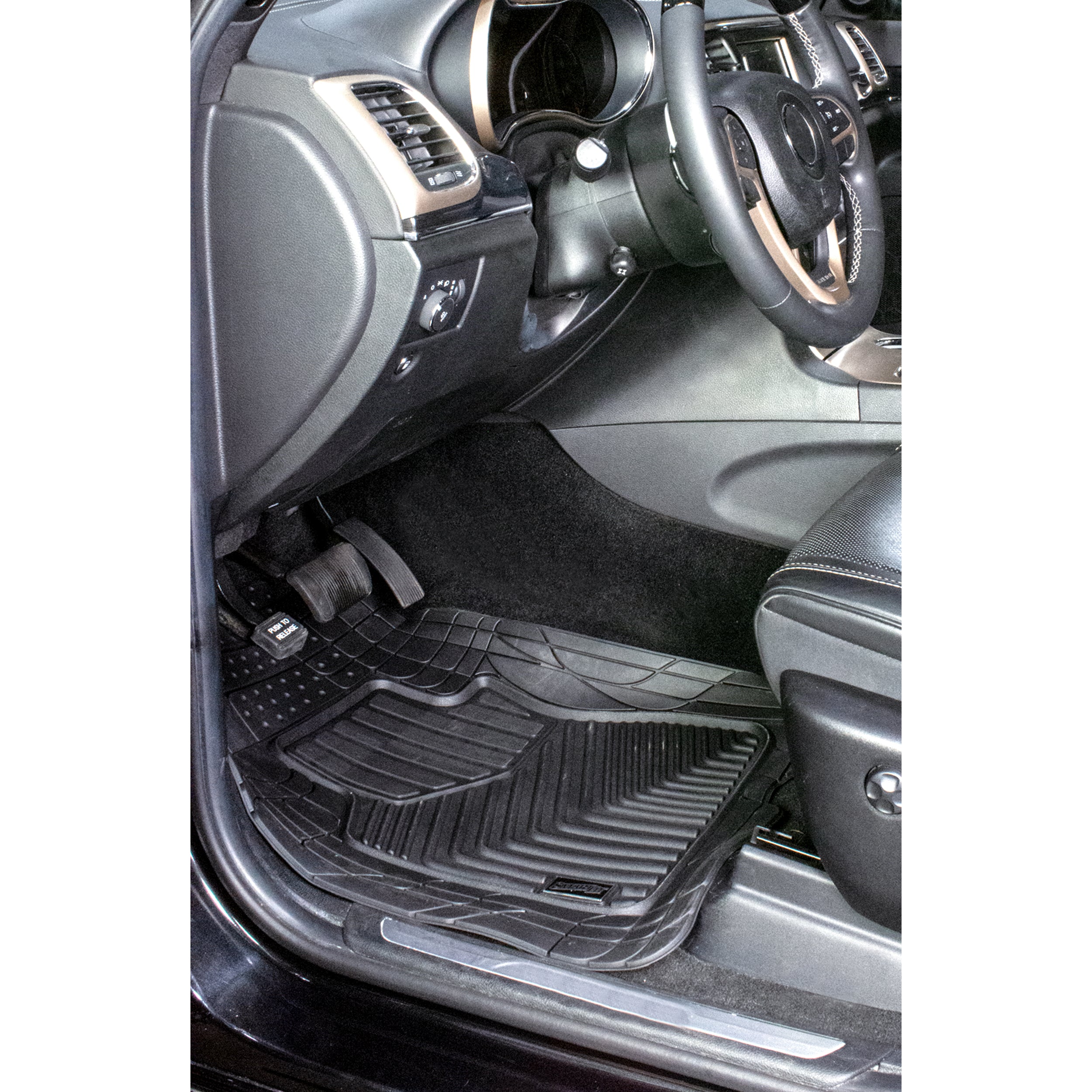 Smart Fit 79924 All-Weather Car Automotive Floor Mats， Rubber， Black 4 Pieces