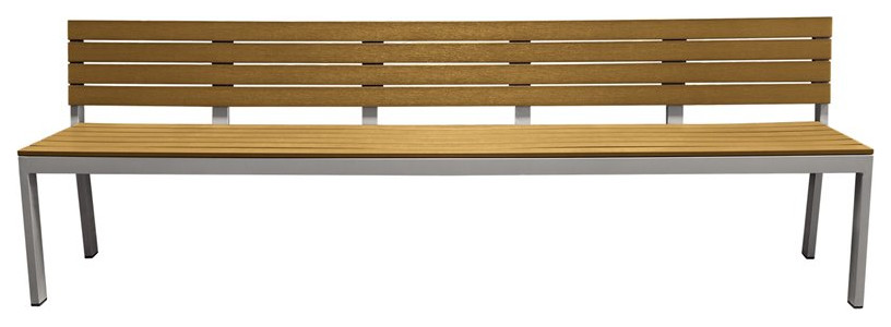 Source Furniture Vienna 10  x27Aluminum Frame Outdoor Highback Bench in Caramel   Contemporary   Outdoor Benches   by Homesquare  Houzz