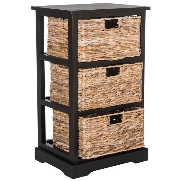 Halle Solid 3 Wicker Basket Storage Side Table