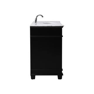 Timeless Home 60 in. W x 21.5 in. D x 35 in. H Single Bathroom Vanity in Black with White Marble TH100060BK