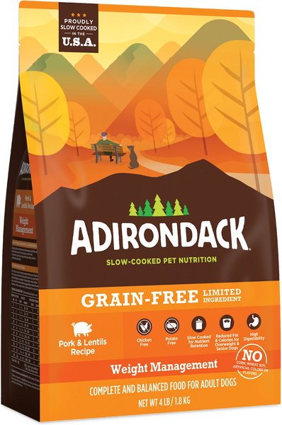 Adirondack Limited Ingredient Pork and Lentils Recipe Weight Management Grain-Free Dry Dog Food