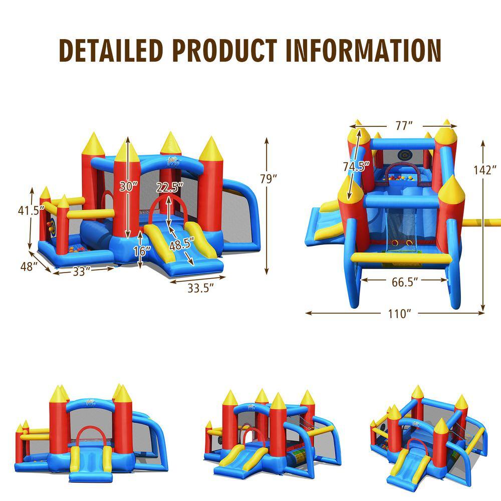 HONEY JOY Bounce House Kids Inflatable Jumping Castle with Slide  Soccer Goal TOPB004198