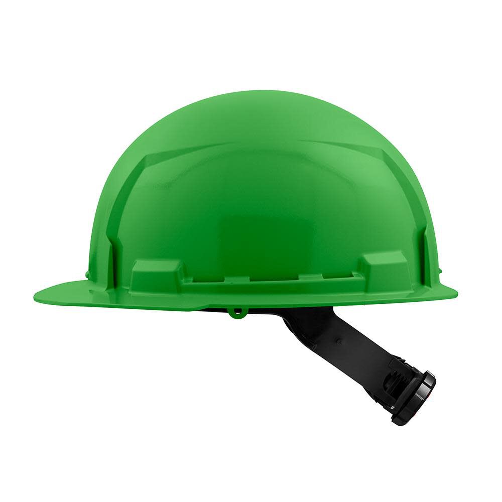 MW Hard Hat Green Front Brim with 4pt Ratcheting Suspension Type 1 Class E 48-73-1106 from MW