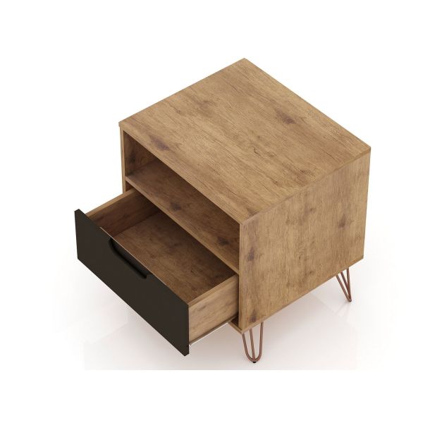 Rockefeller 1.0 Nightstand in Nature and Textured Grey