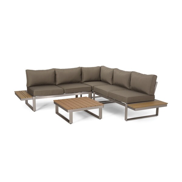 Sterling Aluminum 4piece Sofa Set with Cushions by Christopher Knight Home