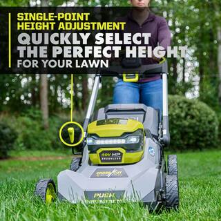 RYOBI 40V HP Brushless 21 in. Battery Walk Behind Dual Blade Push Lawn Mower with 7.5 Ah Battery and Rapid Charger RY401200