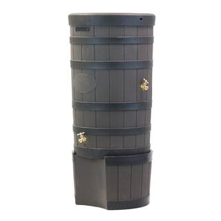 Good Ideas Rain Wizard 50 Gallon American Oak with Darkened Ribs and Stand Rain Barrel RW-2SD050-OAK