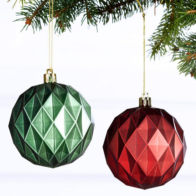 The Lakeside Collection Luxe Noel Set Of 2 Argyle Ornaments 2 Pieces