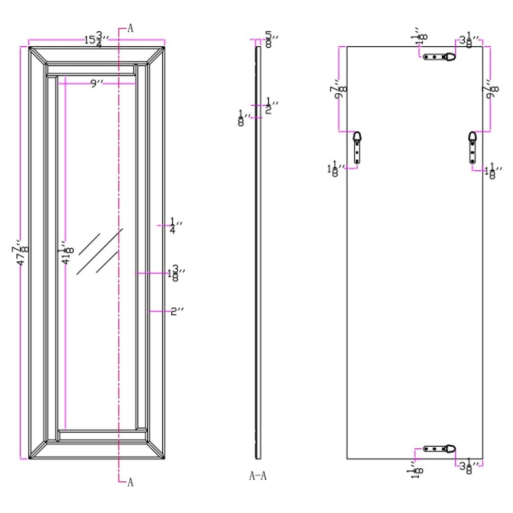 Silver Classic Full Length Mirror   Black