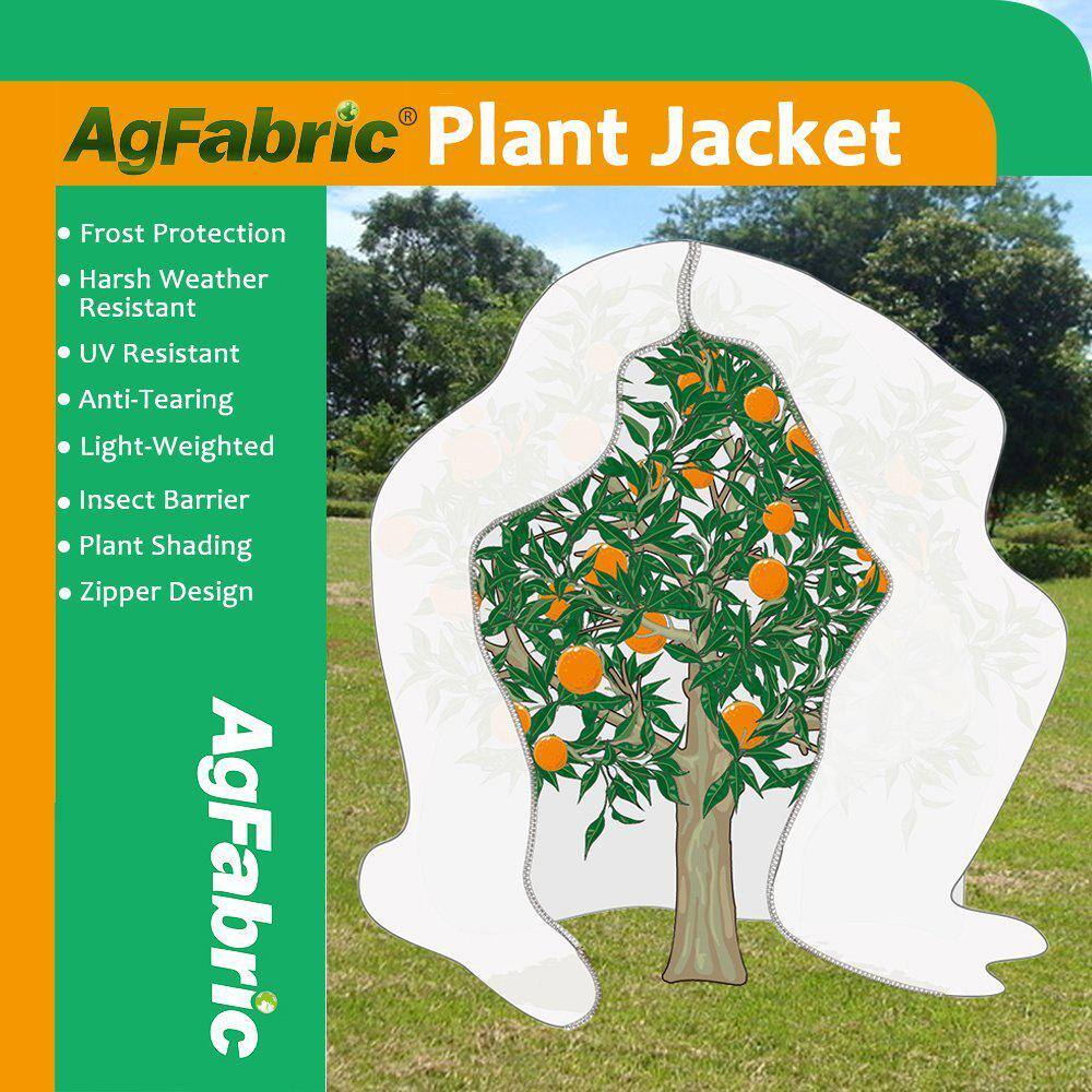 Agfabric 108 in. x 108 in. 0.95 oz. Plant Covers with Zipper Winter Tree Jacket for Frost Protection and Season Extension E09108108WCK