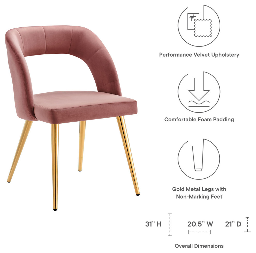 Modway Marciano Performance Velvet dining chair   Dining Chairs   by Dot  ampBo  Houzz