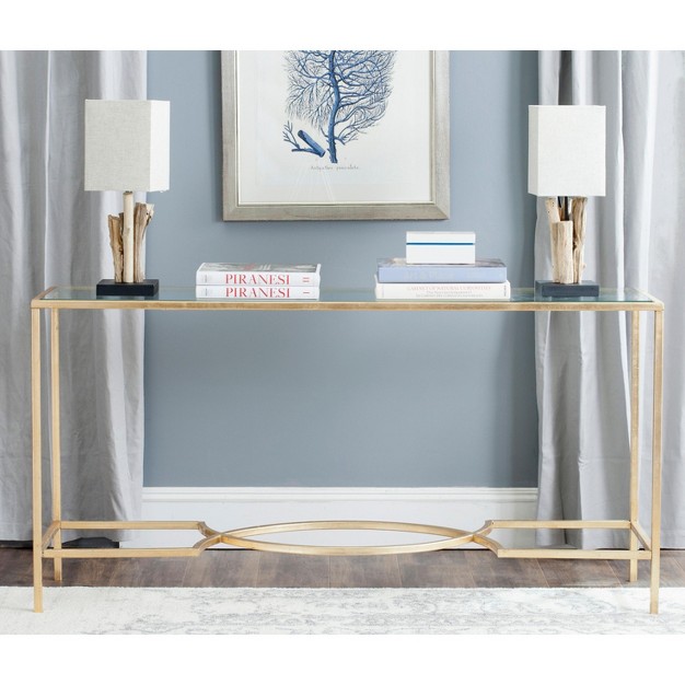 Inga Console Table Gold glass Safavieh