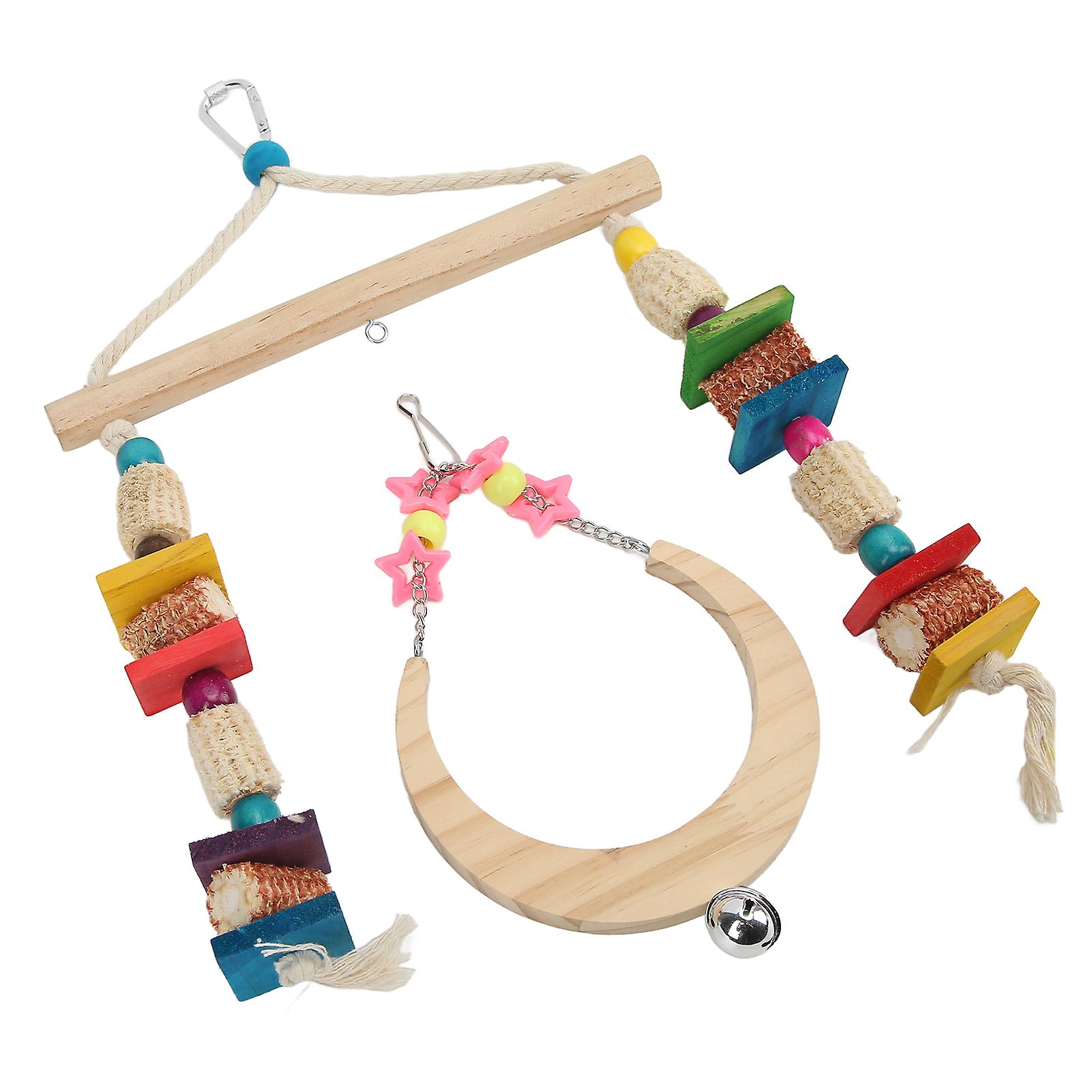 Bird Chewing Toys Natural Wood Corn Cob Parrot Swing Toy For Small Parakeets Budgie Macaws Conures Finches Love Birds