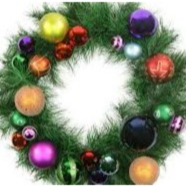 Unlit Shiny Ornament Long Needle Pine Artificial Christmas Wreath