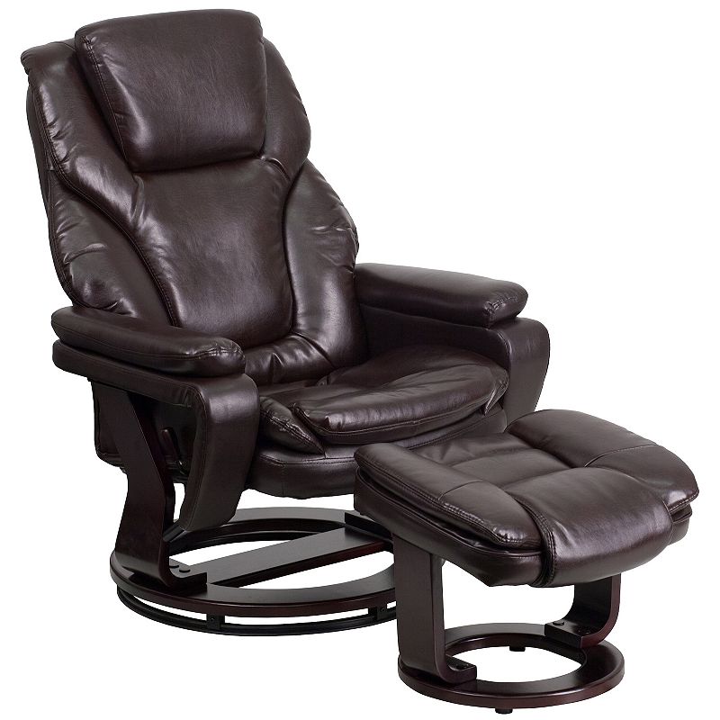 Flash Furniture Contemporary Recliner and Swivel Ottoman