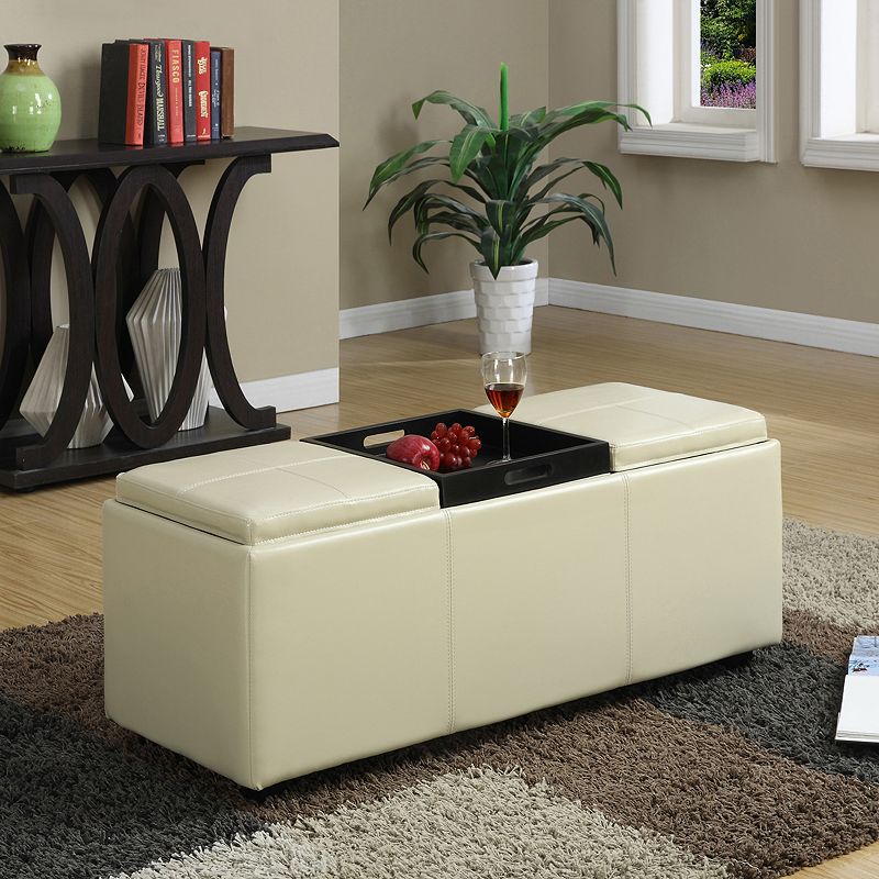 Simpli Home Avalon Rectangular Storage Ottoman