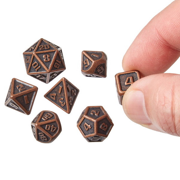 Brybelly Mini Metal Dice Set  Ancient Copper